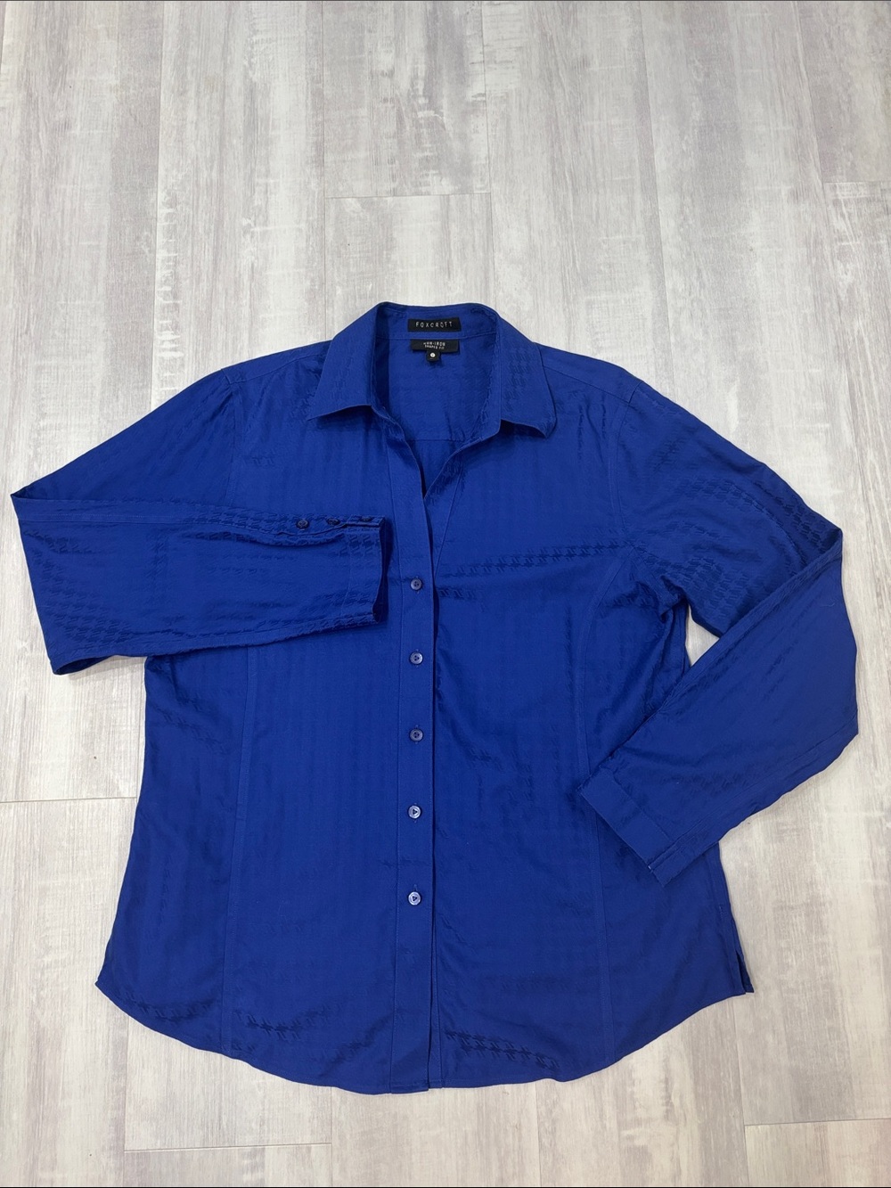 Foxcroft Royal Blue Button-Down Shirt Size 12